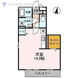 フローラB ワンルームの間取図画像
