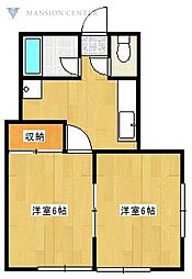 アプリコット寺山 2Kの間取図画像