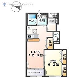 ブルーム 1LDKの間取図画像