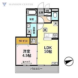 エスポワール 1LDKの間取図画像