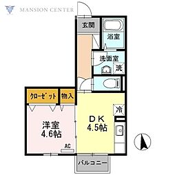 エルドラードA棟 1DKの間取図画像
