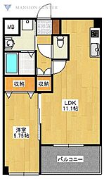 ファーストクラス牡丹山 1LDKの間取図画像