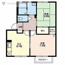 N・ミレニアム 2DKの間取図画像