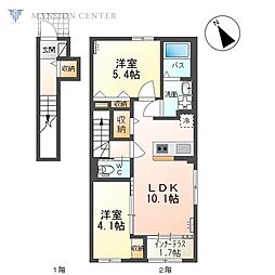 プレシア 2LDKの間取図画像