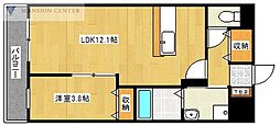 クレールひかり 1LDKの間取図画像