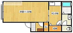 パドテルツ 1Kの間取図画像