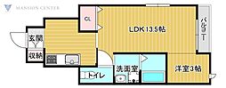 エトピリカ 1LDKの間取図画像