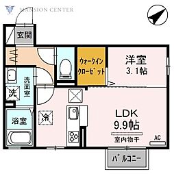 コンフォートヴィラ陽 1LDKの間取図画像