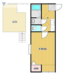 オレンジハウス竹尾 1Kの間取図画像