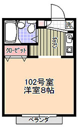 ドルフ鶴巻 ワンルームの間取図画像