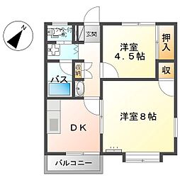 ハイツKTJ 2階2Kの間取り