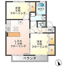 ソレアードA 2LDKの間取図画像