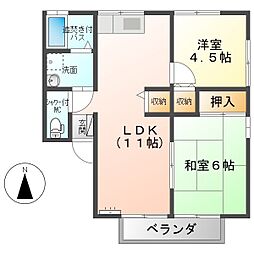 シティハイムピュアットA 2LDKの間取図画像