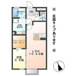 セジュールKTK 1LDKの間取図画像