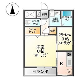 ビューメゾントモエ 1SKの間取図画像
