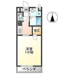 カーサ上堀 1Kの間取図画像