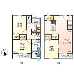 chez bonheur 3LDKの間取図画像