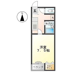 ベルメゾン丸山Part1C棟 1Kの間取図画像