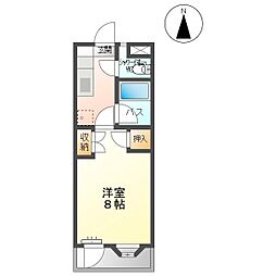 ドミール緑が丘 1Kの間取図画像