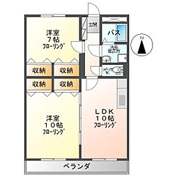 ステージ1 2LDKの間取図画像