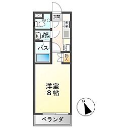 メゾン晩霞 1Kの間取図画像