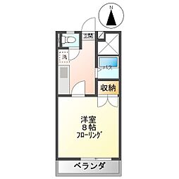 サンジェルマン 1Kの間取図画像
