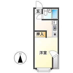 ハイツ本郷A ワンルームの間取図画像