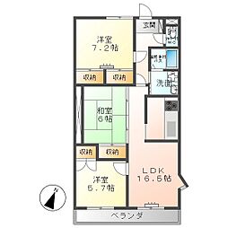 グランドハイツ上田中央 3LDKの間取図画像