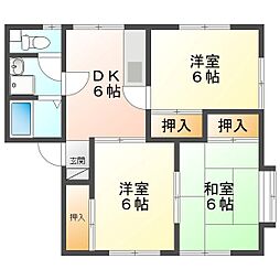 グリーンハイツ山口 3DKの間取図画像