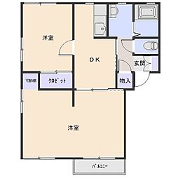 ニューフォーブルB 3DKの間取図画像