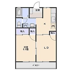 ハイツ大利根2 1LDKの間取図画像