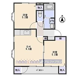 グランファーレB 2DKの間取図画像