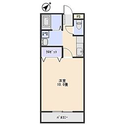 マンション・TENDO 1Kの間取図画像