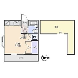 ホワイトパレス1 ワンルームの間取図画像