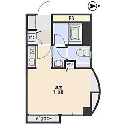 アルファ文京町マンション 1Kの間取図画像