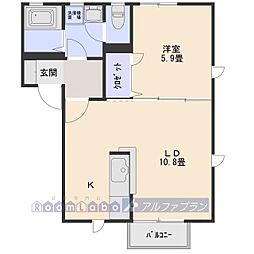 ホクレアの丘D 1LDKの間取図画像
