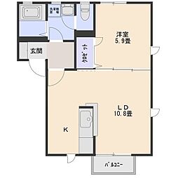 ホクレアの丘B 1LDKの間取図画像