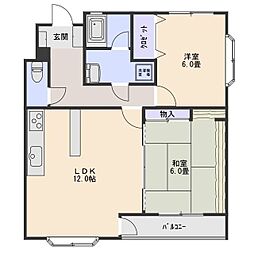 コスモス27前橋 2LDKの間取図画像