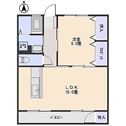 中沢マンション 1LDKの間取図画像