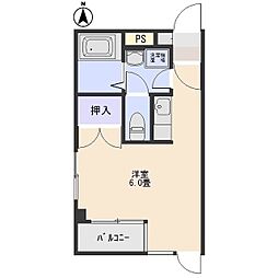 サンシャイン三河ビル 1Kの間取図画像