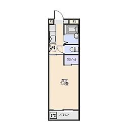 オーエム上小出 5階1Kの間取り