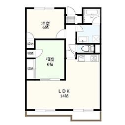 小見マンション 2LDKの間取図画像