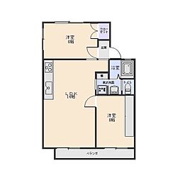 メゾンハスイケA 2LDKの間取図画像