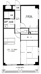 カサブランカ1番館 2LDKの間取図画像
