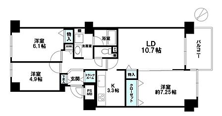 3LDK 間取り