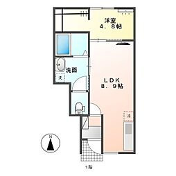 メゾン・ド・ショコラ加賀駅前 1LDKの間取図画像