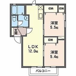 ハイタウン日の出 2LDKの間取図画像