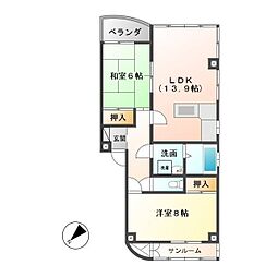 メゾンときわ 2LDKの間取図画像