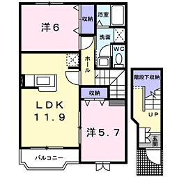 セントラル・ヴィラ 2LDKの間取図画像