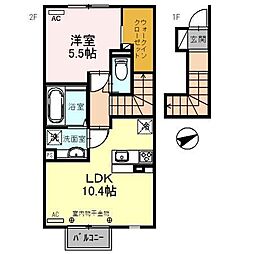 カンポデリゾ 1LDKの間取図画像
